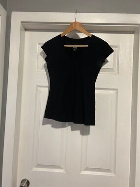 Garage Black V-Neck Short Sleeve Tee